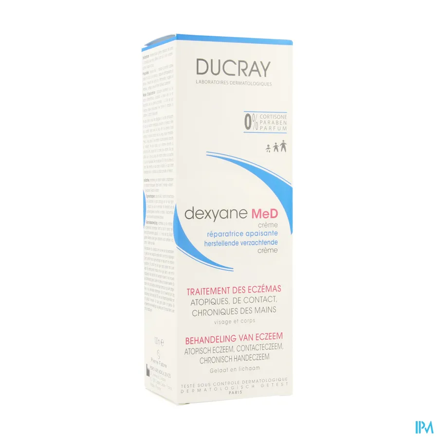 packshot van Ducray Dexyane MeD Herstellende Verzachtende Crème voor Behandeling van Eczeem van Gelaat en Lichaam 100 ml