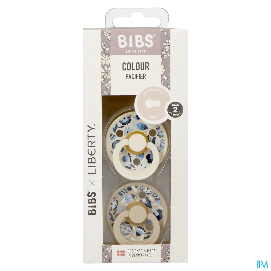 packshot van Bibs 2 Fopspeen Duo Liberty Garden Bobo Ivory 2