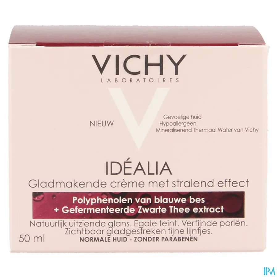 packshot van Vichy Idéalia Gladmakende Crème met Stralend Effect voor Normale Huid 50 ml