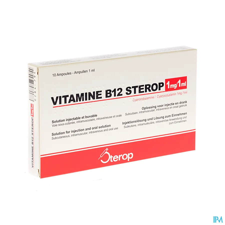 packshot van Sterop Vitamine B12 1 mg/1 ml 10 ampullen