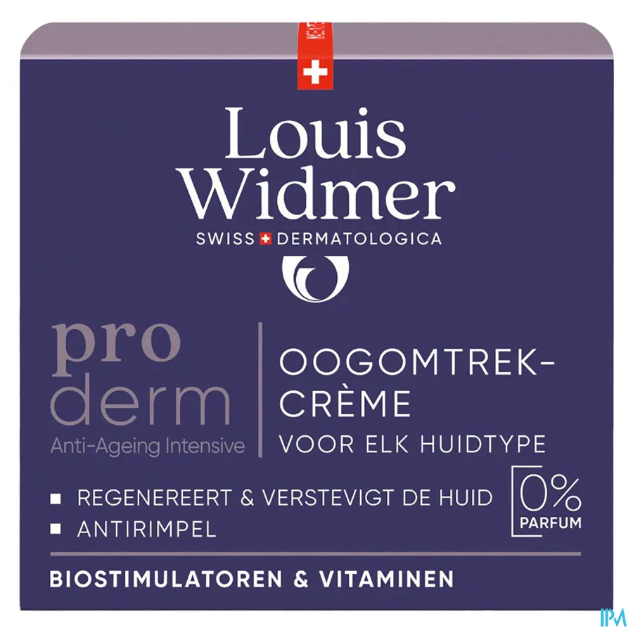 packshot van Louis Widmer Proderm Oogomtrekcrème 30 ml - zonder parfum