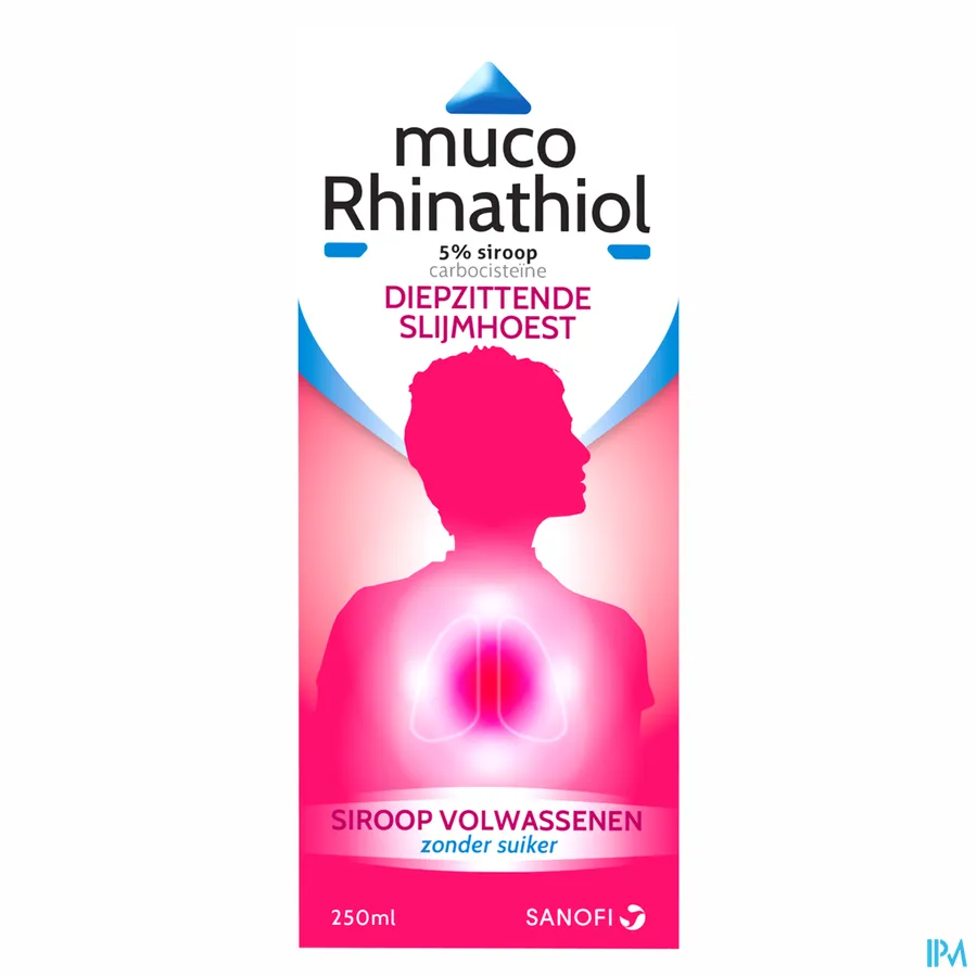 packshot van Muco Rhinathiol Volwassen Zonder Suiker 250ml siroop