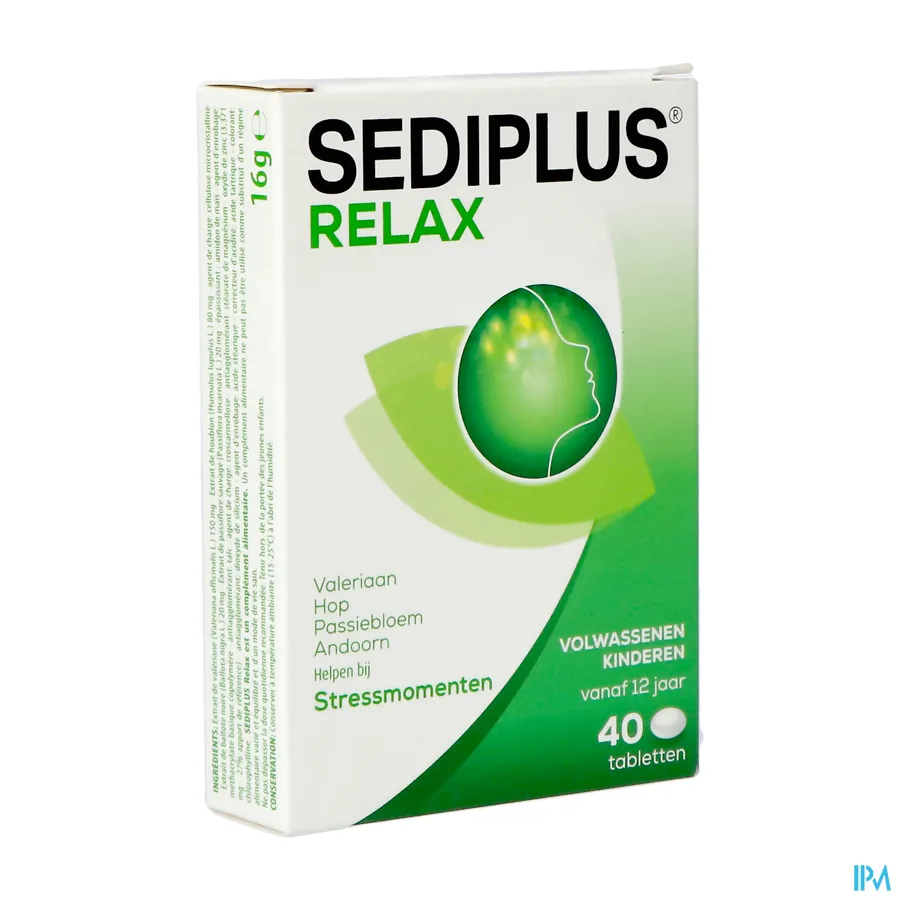 packshot van Sediplus Relax voor een Optimale Relaxatie 40 Tabletten