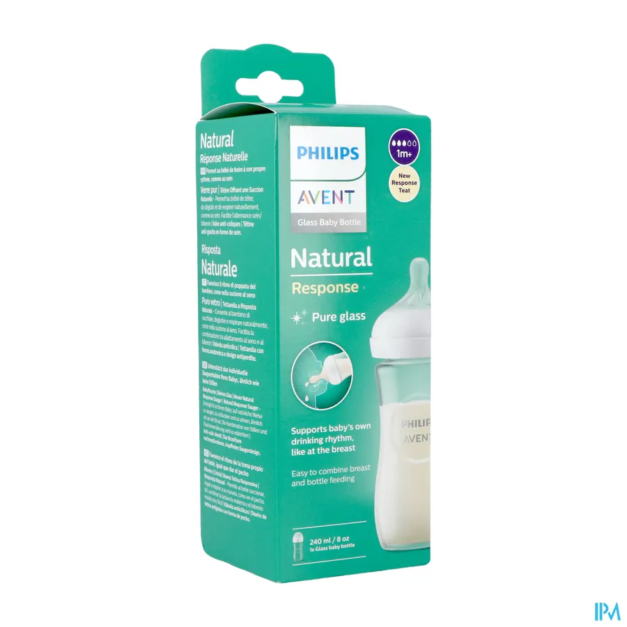 packshot van Philips Avent Natural 3.0 Zuigfles Glas 240 ml