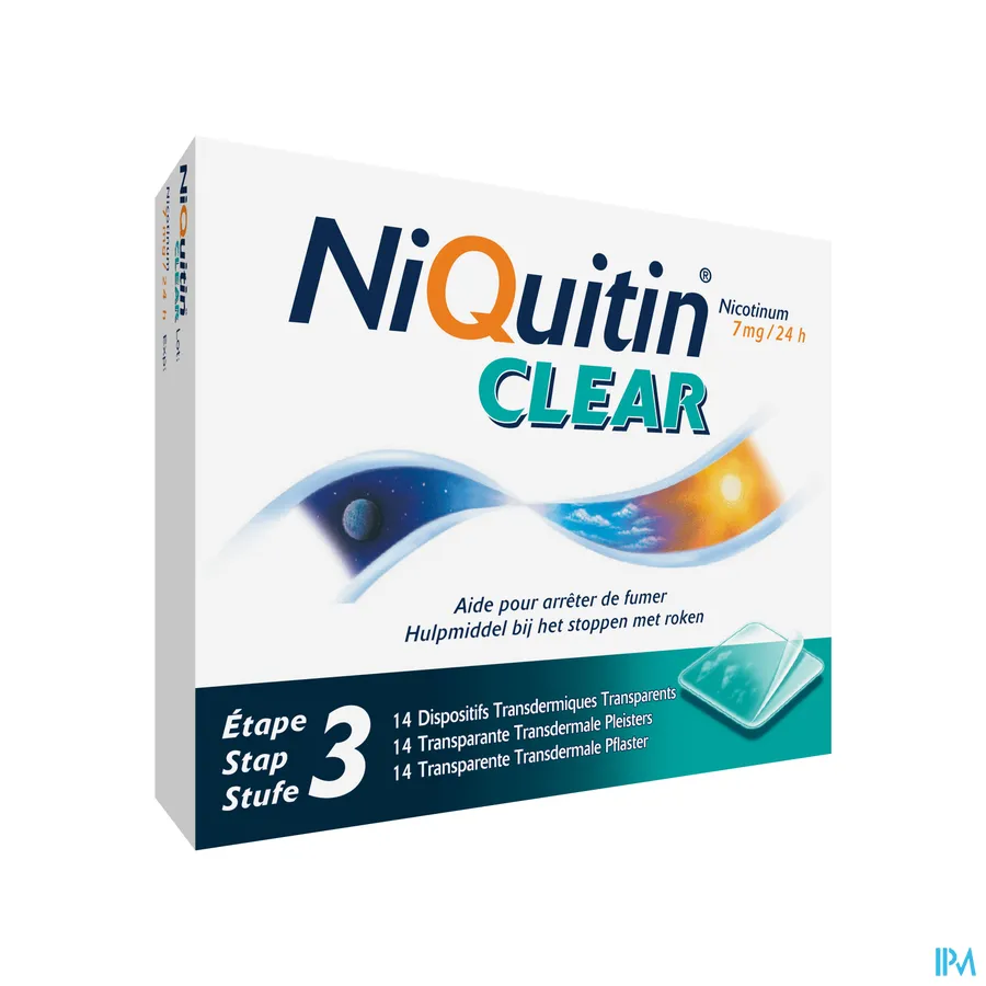 packshot van Niquitin Clear Patches 7mg 14 Pleisters